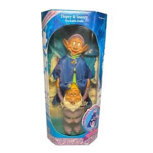 VTG Walt Disney Snow White & The 7 Dwarfs Dopey & Sneezy Stackable Dolls 1990s